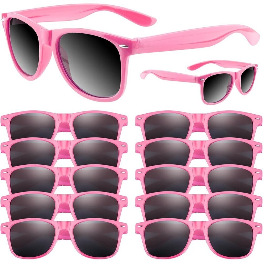 Bulk Pink Sunglasses 12 Pack Summer Party Accessories for Weddings Beach
